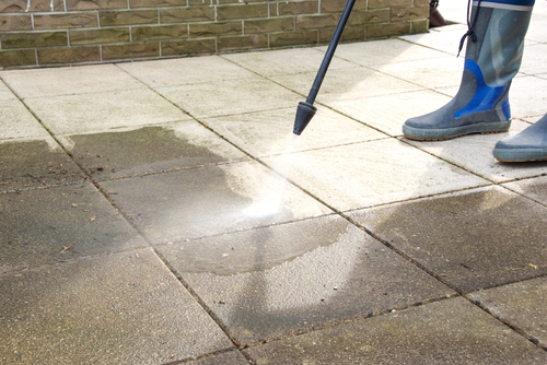 before and after pressure washing